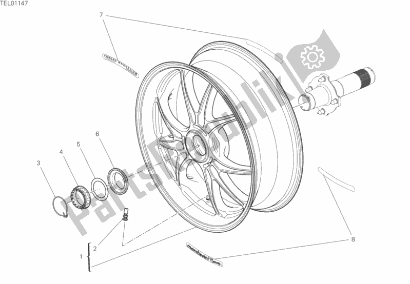 All parts for the 29a - Rear Wheel of the Ducati Superbike Panigale V4 Speciale USA 1100 2018